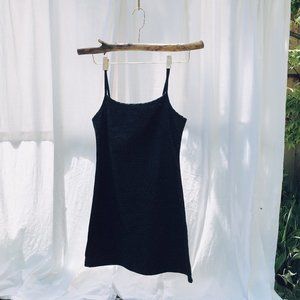 90s Tartan checked blue slip align dress